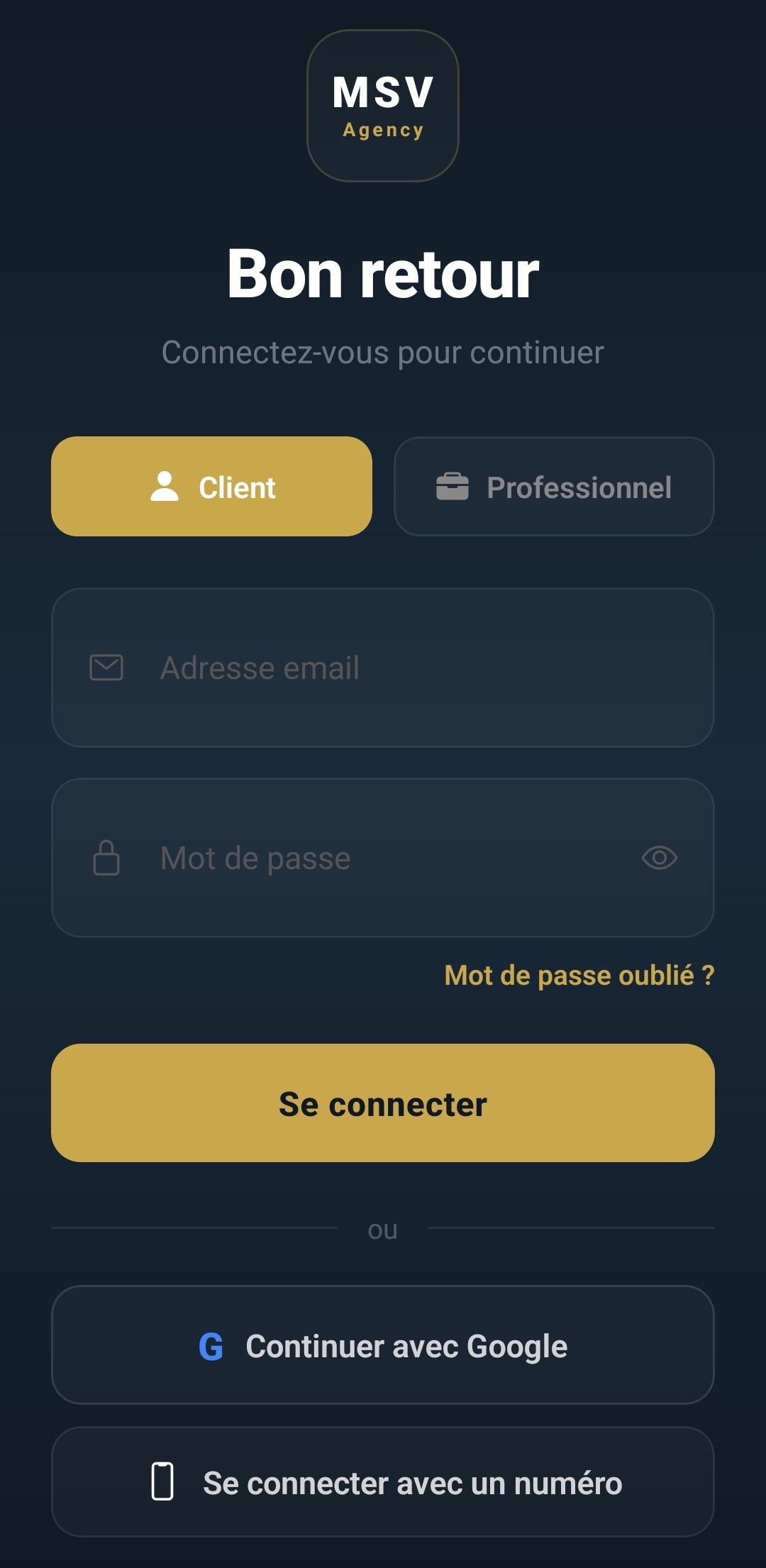 Page Connexion